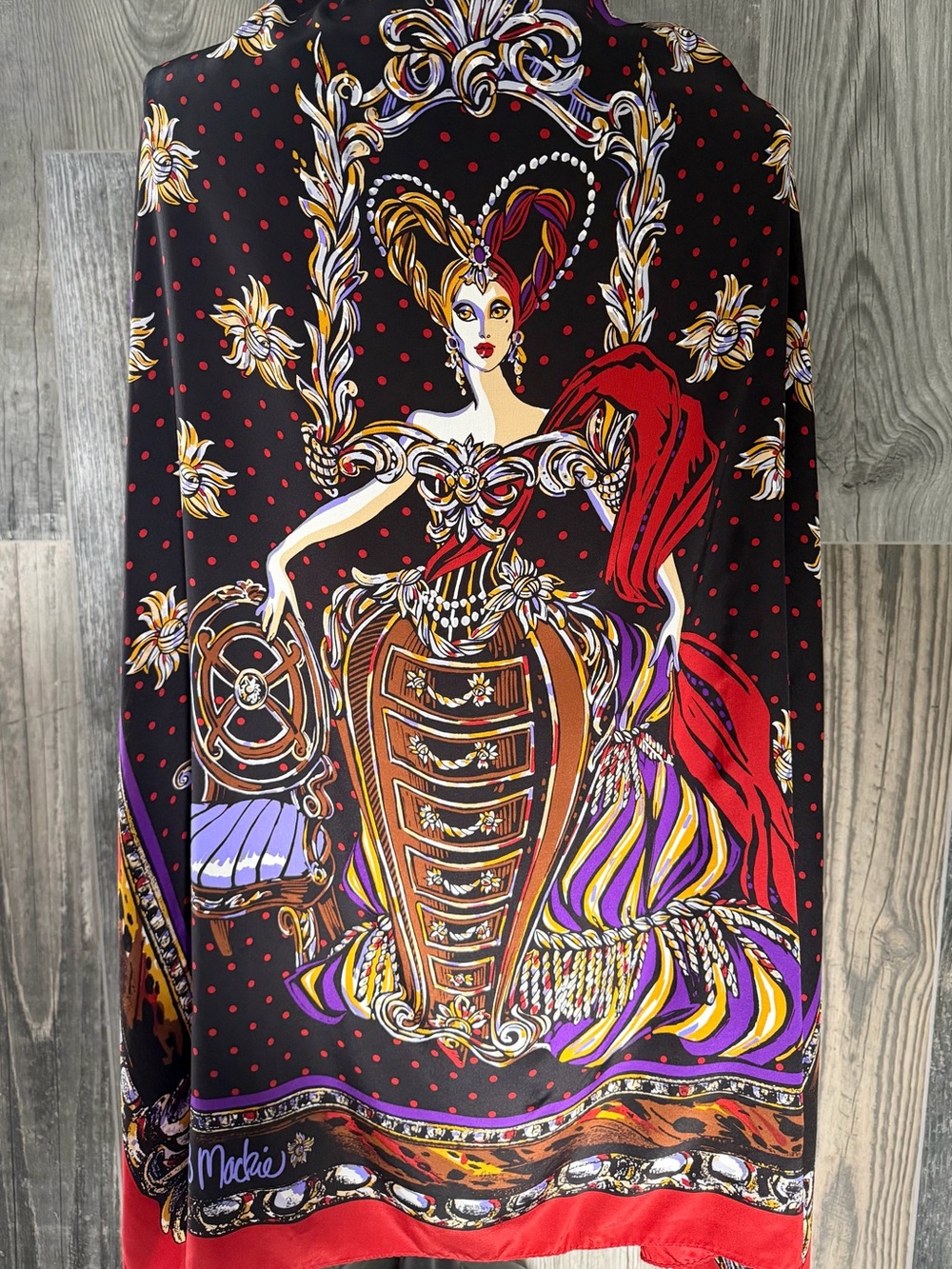 Bob Mackie Wearable Art Silk Scarf